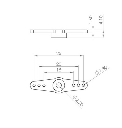 O0002030-2 - Plastic double servo horn package (L: 15/20/25 mm)
